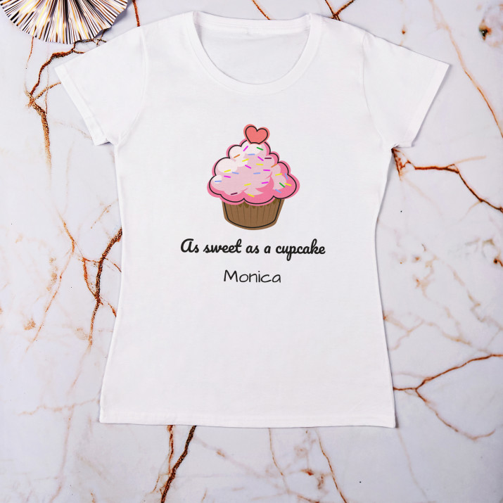 Sweet as a cupcake - T-Shirt mit Aufdruck für Damen